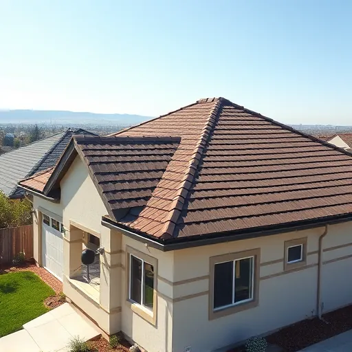 Completed roof replacement in Newman CA featuring layered asphalt shingles in earthy tones on a residential house.