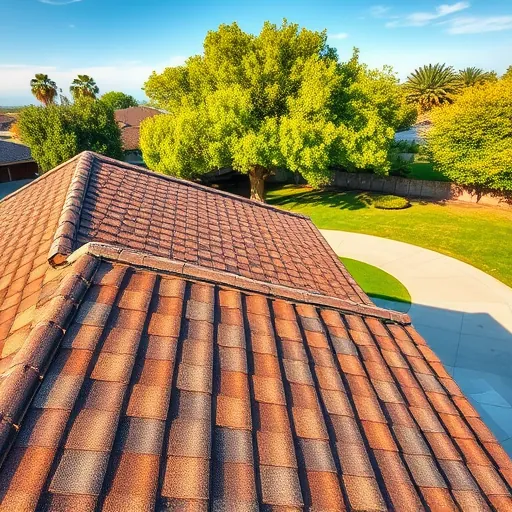 Freshly replaced asphalt shingle roof on a suburban home in Hilmar-Irwin California with detailed textured shingles, lush yard, and clear sky