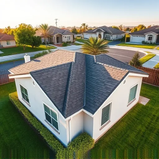 Completed durable roof with asphalt shingles on a well-maintained Newman CA home, sunny day, manicured yard, peaceful neighborhood