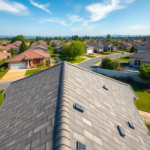 Freshly replaced asphalt shingle roof on modern home in Modesto with detailed texture, clean edges, and well-installed vents and gutters