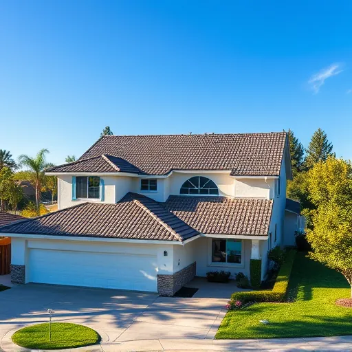 Freshly completed roof replacement on a Rouse CA home showcasing new high-quality roofing materials and lush surroundings.