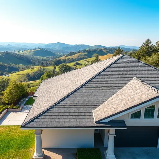 Newly replaced asphalt shingle roof in Roberts Ferry CA with lush landscape and well-manicured yard
