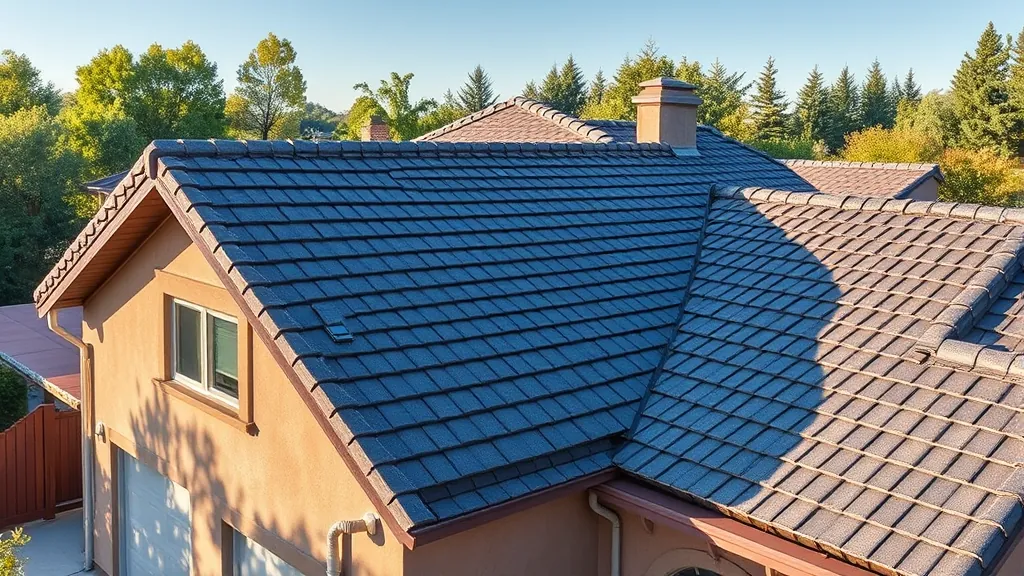 Roofing in Oakdale, CA with construction workers and tools visible on the roof.