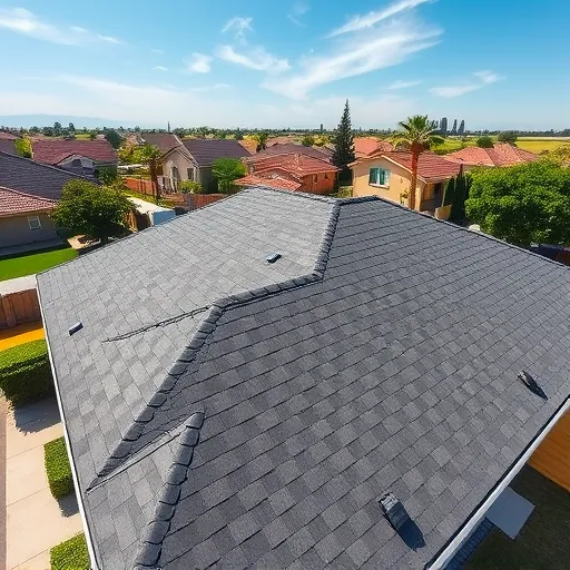Completed roofing project in Modesto CA showcasing elegant design and high-quality materials. No people present.