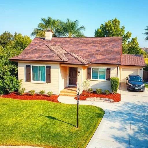 Fresh roof replacement on modern Delhi CA home with detailed asphalt shingles and well-maintained exterior and lawn.