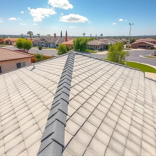 Completed roofing structure in Modesto California showcasing modern design and quality materials against a clear sky.