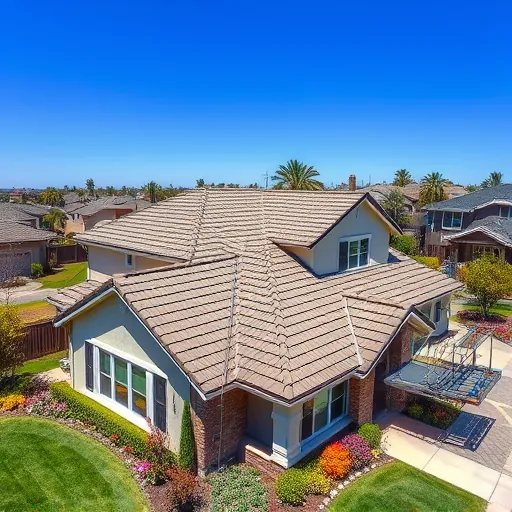 Newly replaced roof with detailed shingles on modern home in Modesto CA, showcasing craftsmanship and curb appeal