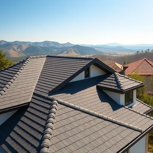 Completed roofing project in Ballico CA showcases quality shingles and craftsmanship against a serene landscape.