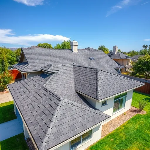 Completed roofing structure in Modesto, CA showcasing quality workmanship and modern design elements.