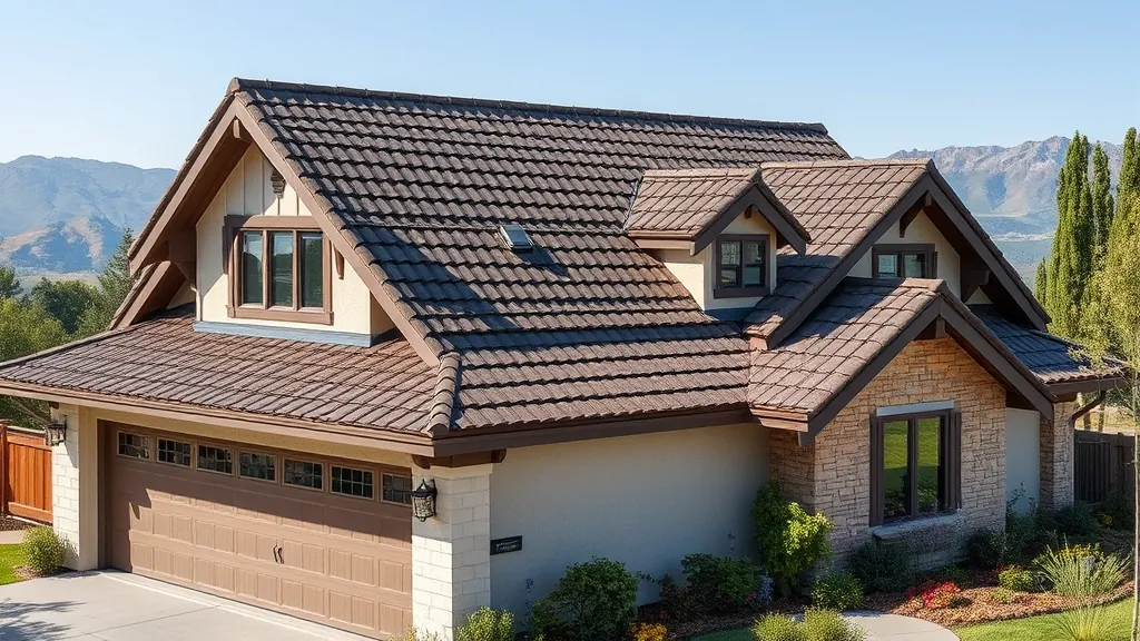 Roofing in Roberts Ferry, CA with a clear blue sky and workers installing shingles on a house.