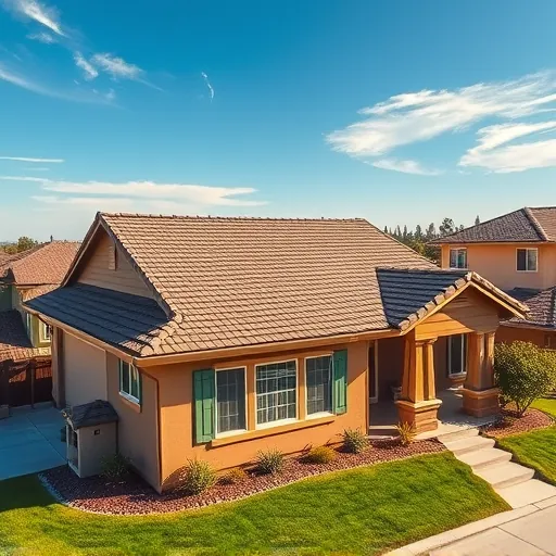 Freshly replaced roof with detailed shingles on a home in Denair CA, showcasing craftsmanship, modern materials, and inviting surroundings