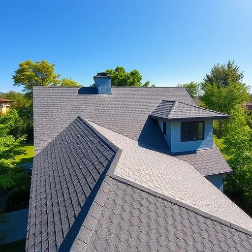 Close-up of a newly replaced roof on a modern home in Roberts Ferry CA showcasing quality asphalt shingles and craftsmanship.