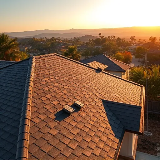 Completed roofing project in Waterford CA, featuring modern design with charcoal wood tones and fine craftsmanship details.