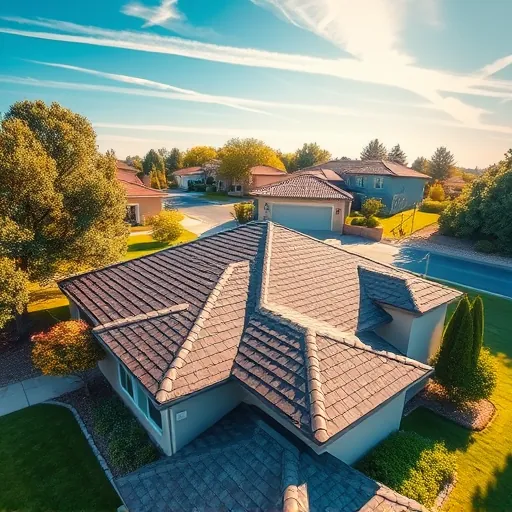 Modern suburban house in Linden CA featuring a freshly installed charcoal gray and brown shingle roof with lush yard and blue sky.