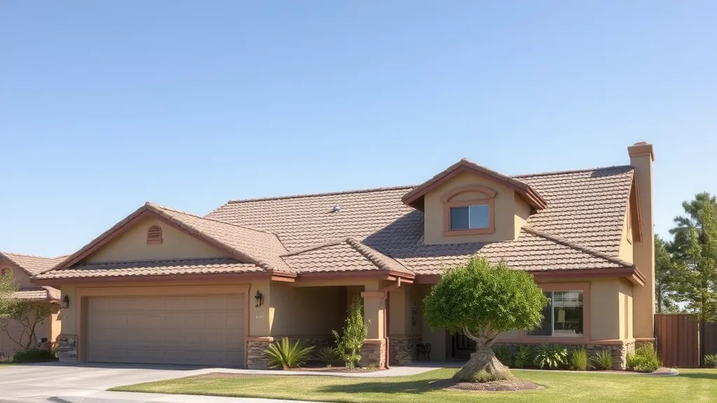 Roofing in Sonora, CA showcasing a sturdy new roof under a clear blue sky.