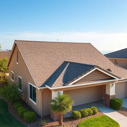 Completed roofing project in Modesto, CA showcasing a clean and well-finished rooftop without any people.