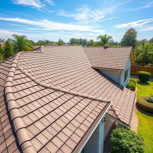 Completed brown and gray asphalt shingle roof on a suburban home in Ballico CA with lush landscaping and clear sky