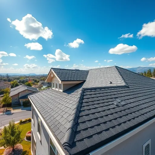 Completed roofing project in Westley CA featuring dark grey and charcoal shingles in a sunny suburban neighborhood.
