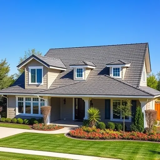 Completed roofing project in Bret Harte CA, showcasing quality shingles, detailed craftsmanship, and lush surroundings.
