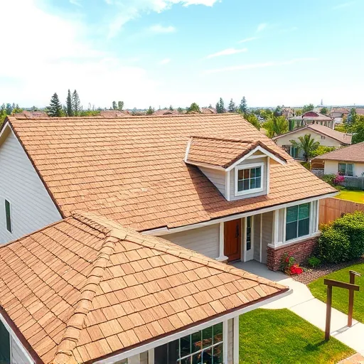 Freshly completed roof replacement on a charming suburban home in Ripon CA with clean asphalt shingles and a landscaped yard.