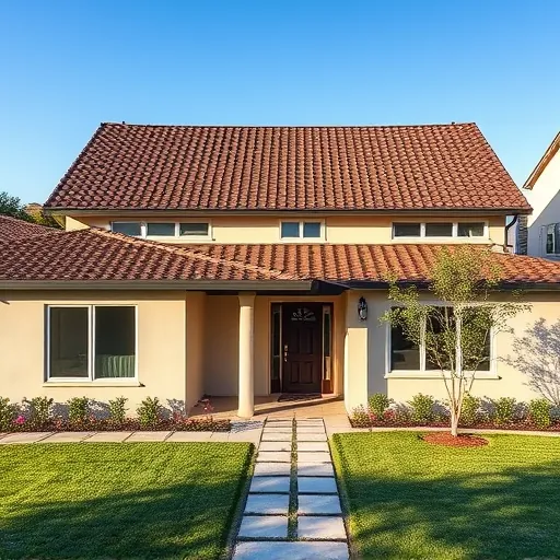 Completed roofing project in French Camp CA featuring sleek shingles and a modern home in a serene setting.