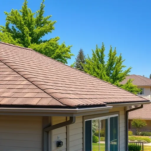 Freshly replaced asphalt shingle roof on a modern home in French Camp California with detailed earthy tones and clean lines