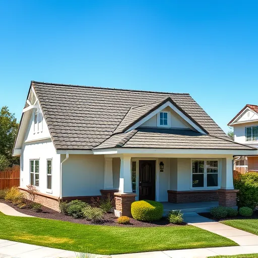 Completed roofing project in Salida CA features premium shingles and metal accents under a clear sky and well-kept landscaping.