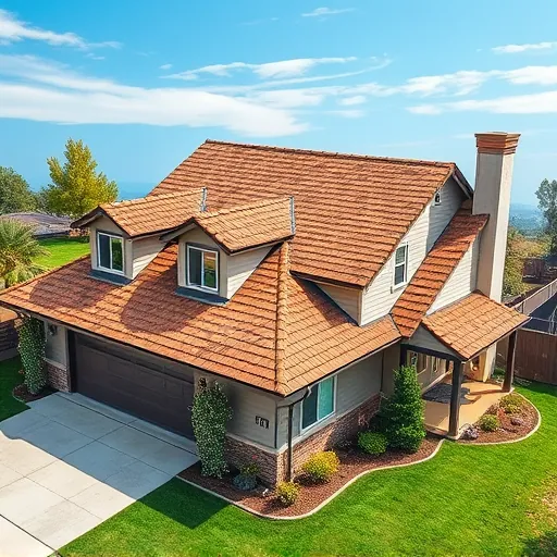 Recently replaced asphalt shingle roof on a modern home in Delhi CA with rich earthy tones and detailed craftsmanship