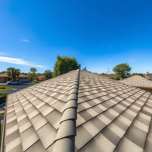 Completed roofing project in Patterson CA featuring textured shingles, vibrant blue sky, and a well-kept suburban setting.