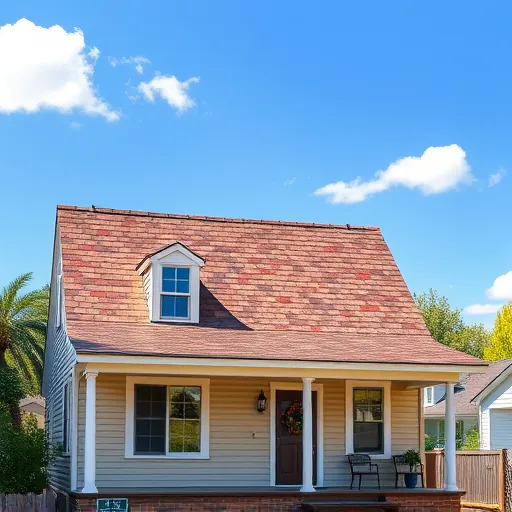 Completed roofing project in Bystrom CA featuring a rich brown and burgundy shingle roof on a charming single-story home