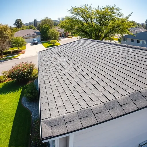 Freshly completed asphalt shingle roof replacement in Keyes, CA, with vibrant landscaping and clear skies.