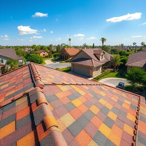 Completed roofing project in Shackelford CA shows vibrant shingles under sunlight with a serene neighborhood backdrop.