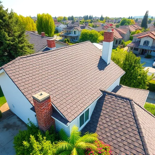 Freshly replaced asphalt shingle roof on a residential home in Linden CA with vibrant colors, precise installation, and lush landscaping