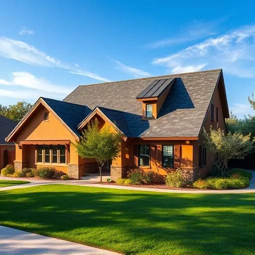 Stylish residential home in Knights Ferry CA with a newly installed gray slate roof and inviting landscaping.
