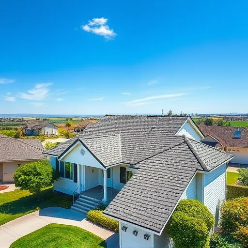 Completed roofing project in Modesto CA showcasing a smooth, polished finish with clear blue sky background.
