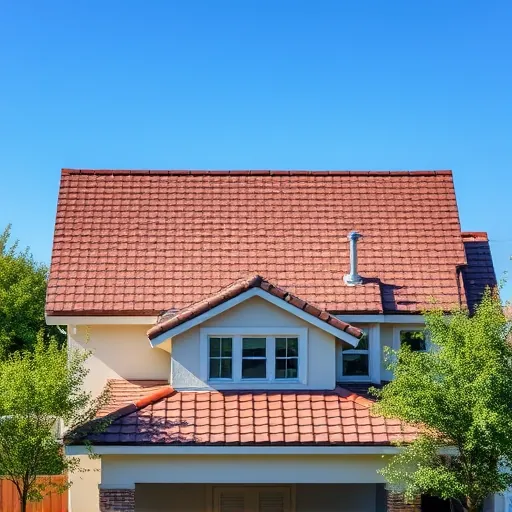 Completed roofing project in Lathrop CA featuring vibrant shingles and modern architecture amid lush green landscaping.