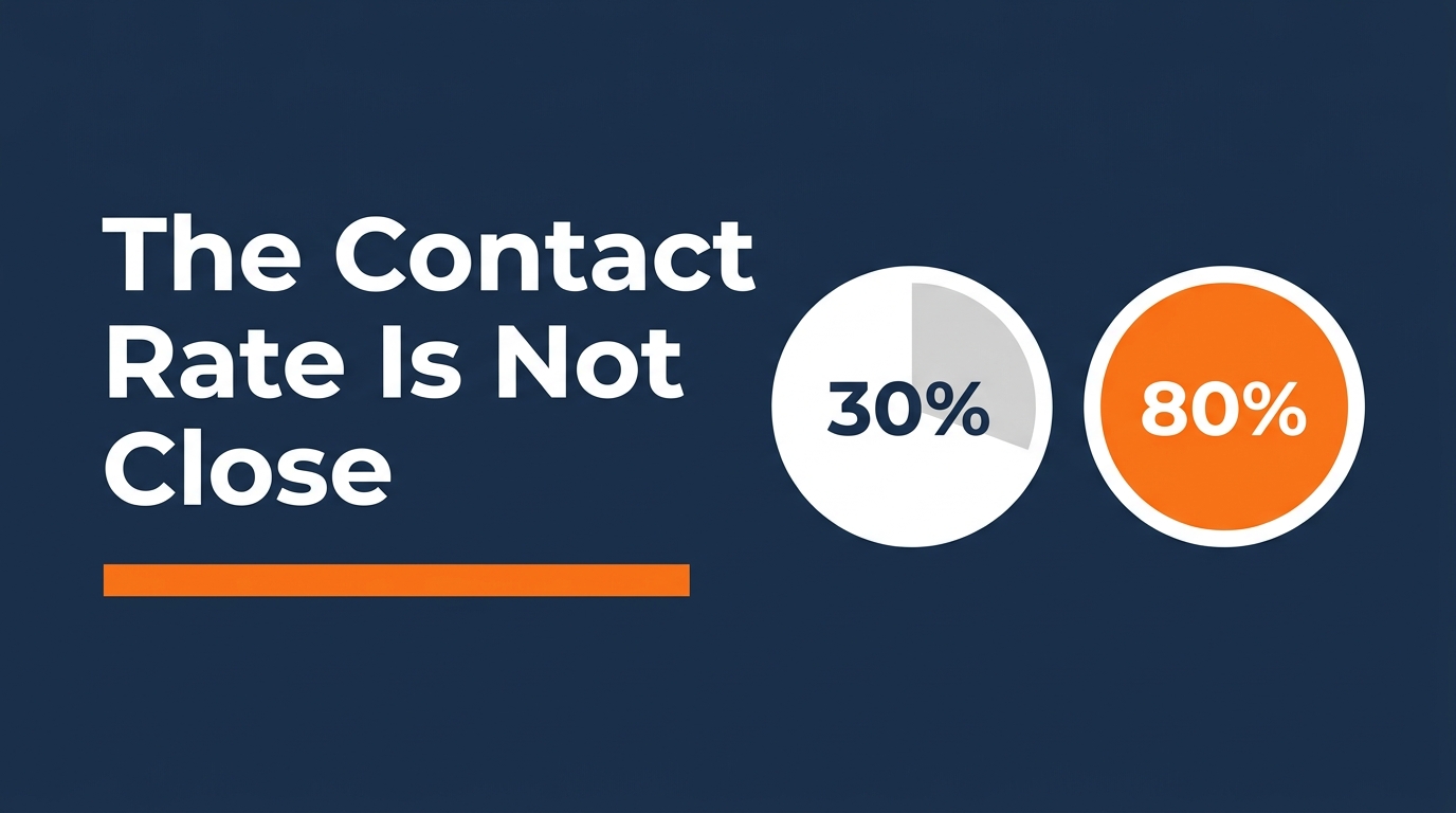 T-65 leads vs aged Medicare leads — 30 percent vs 80 percent contact rate