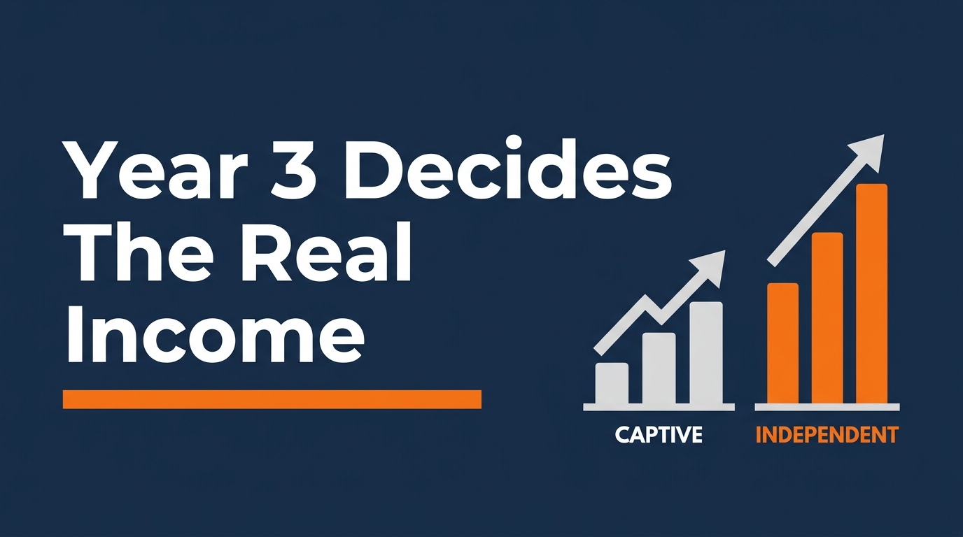Year 3 decides the real income for independent vs captive Medicare agents