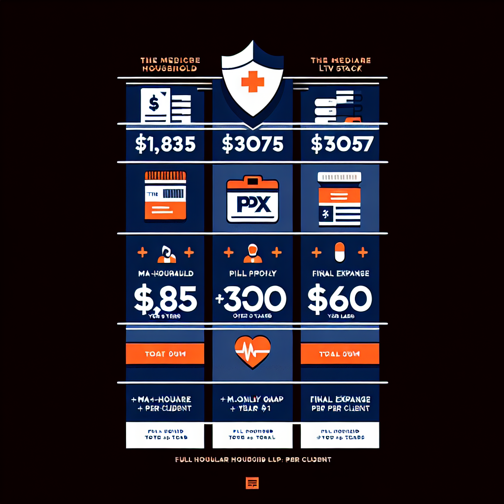 Medicare cross-sell household LTV infographic