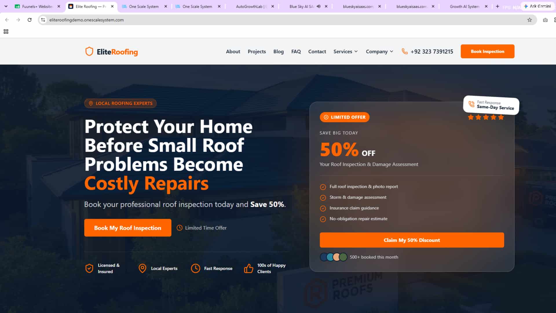 Premium Roofing — London website example