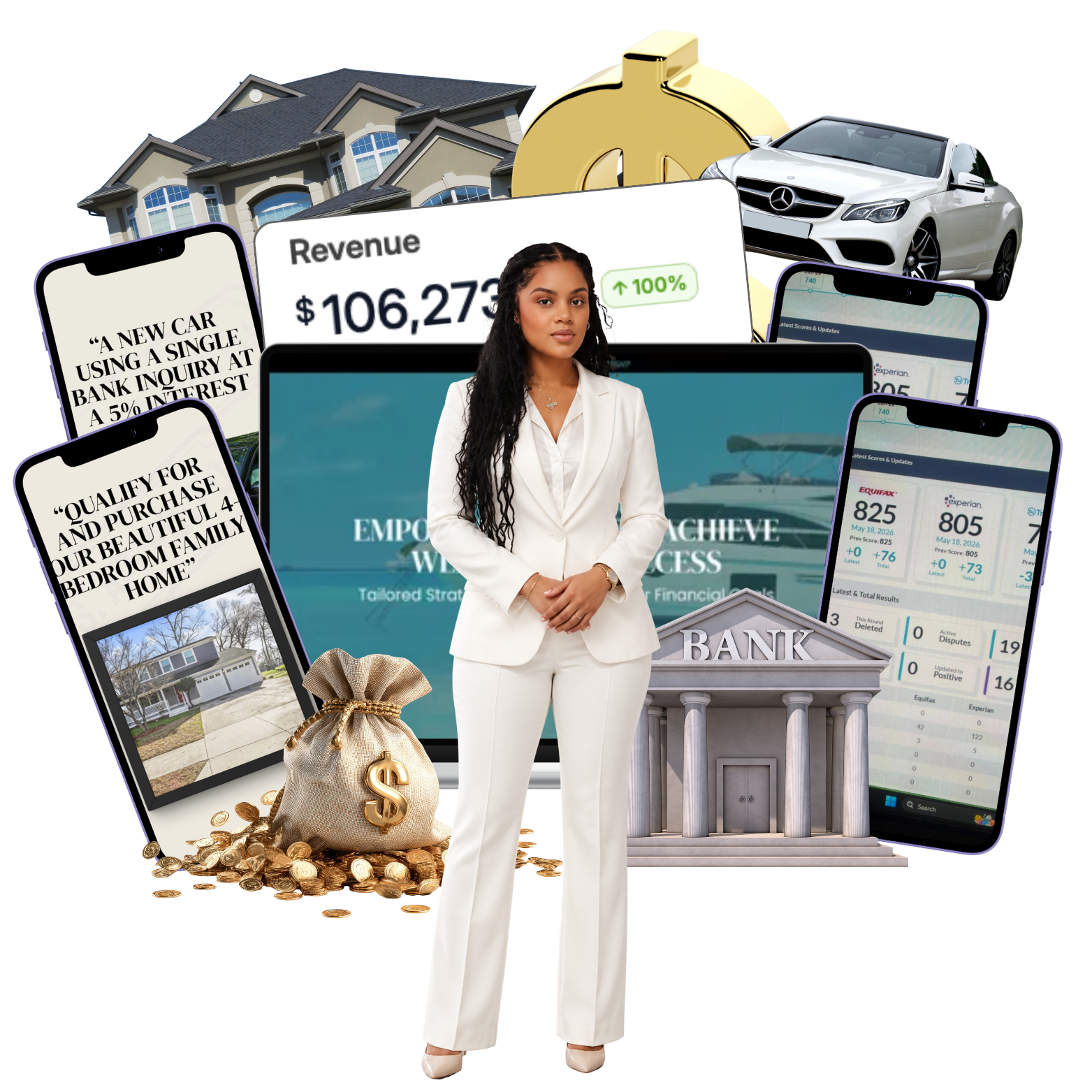 Shatoya Rivers, Board-Certified Credit Consultant, with proof of a six-figure credit repair business