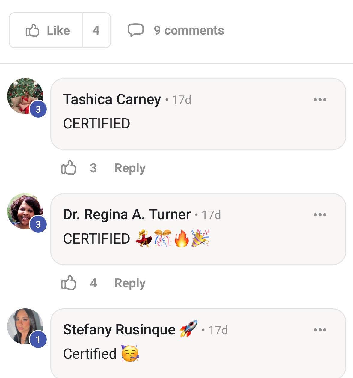 Bootcamp student sharing their board certification
