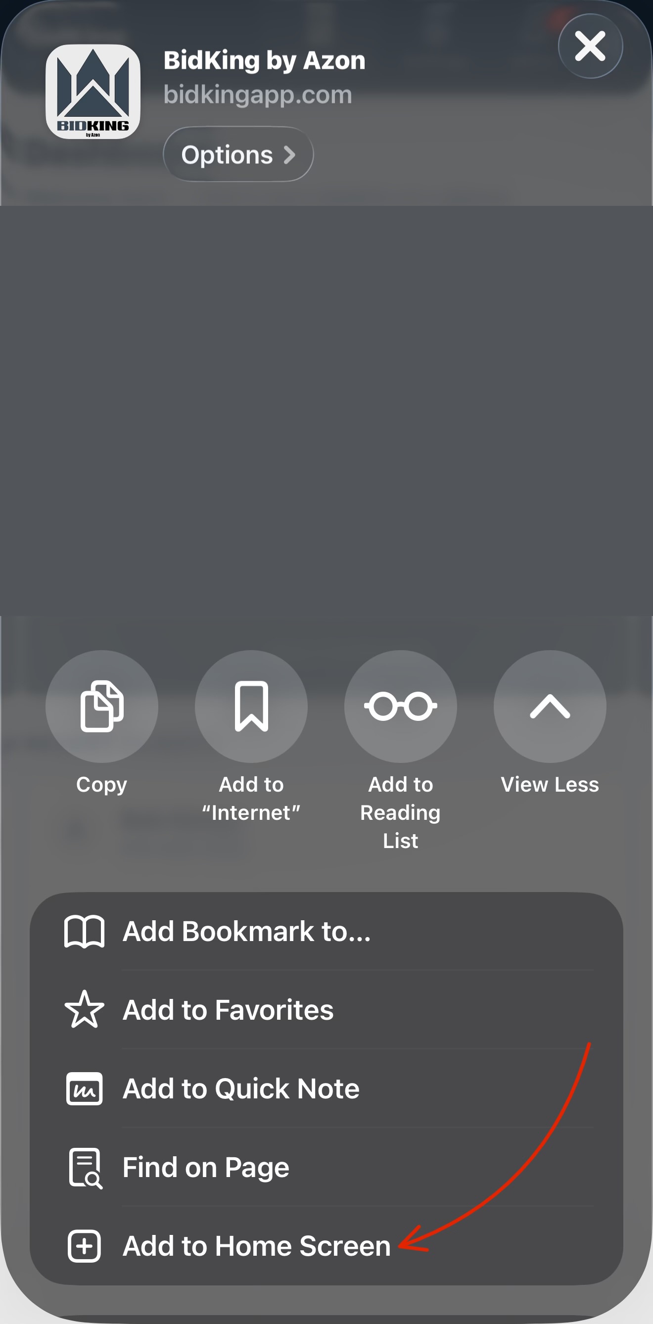 Step 2 - Add to Home Screen
