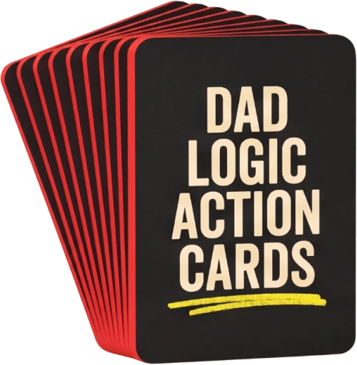Dad Logic Action Cards mockup