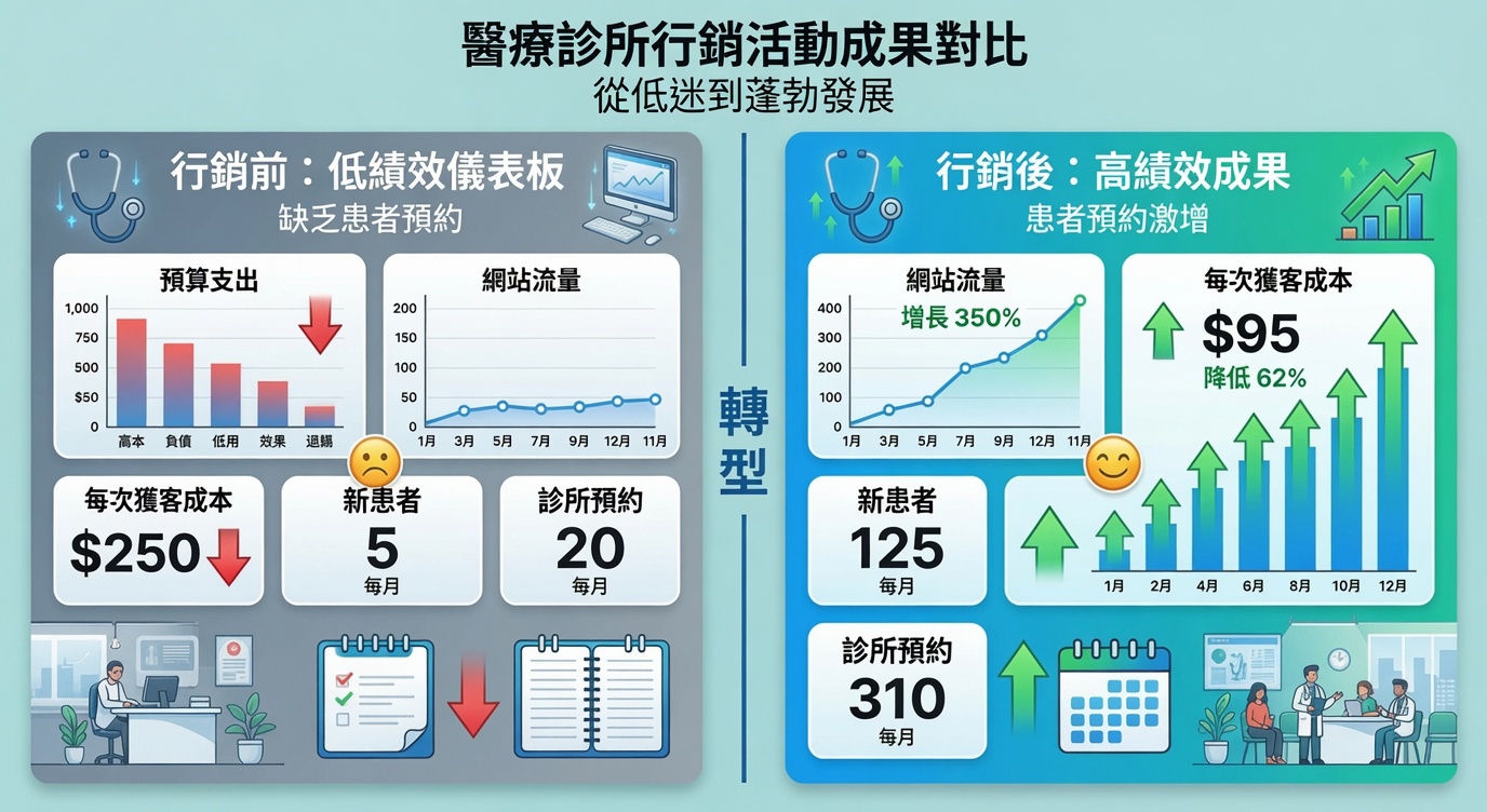 FunnelIsReady 診所行銷服務範例：痛症管理、醫學美容、復健專科