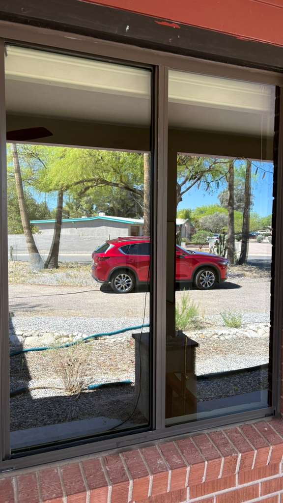 after window cleaning service Tucson AZ clean streak free residential glass window exterior view