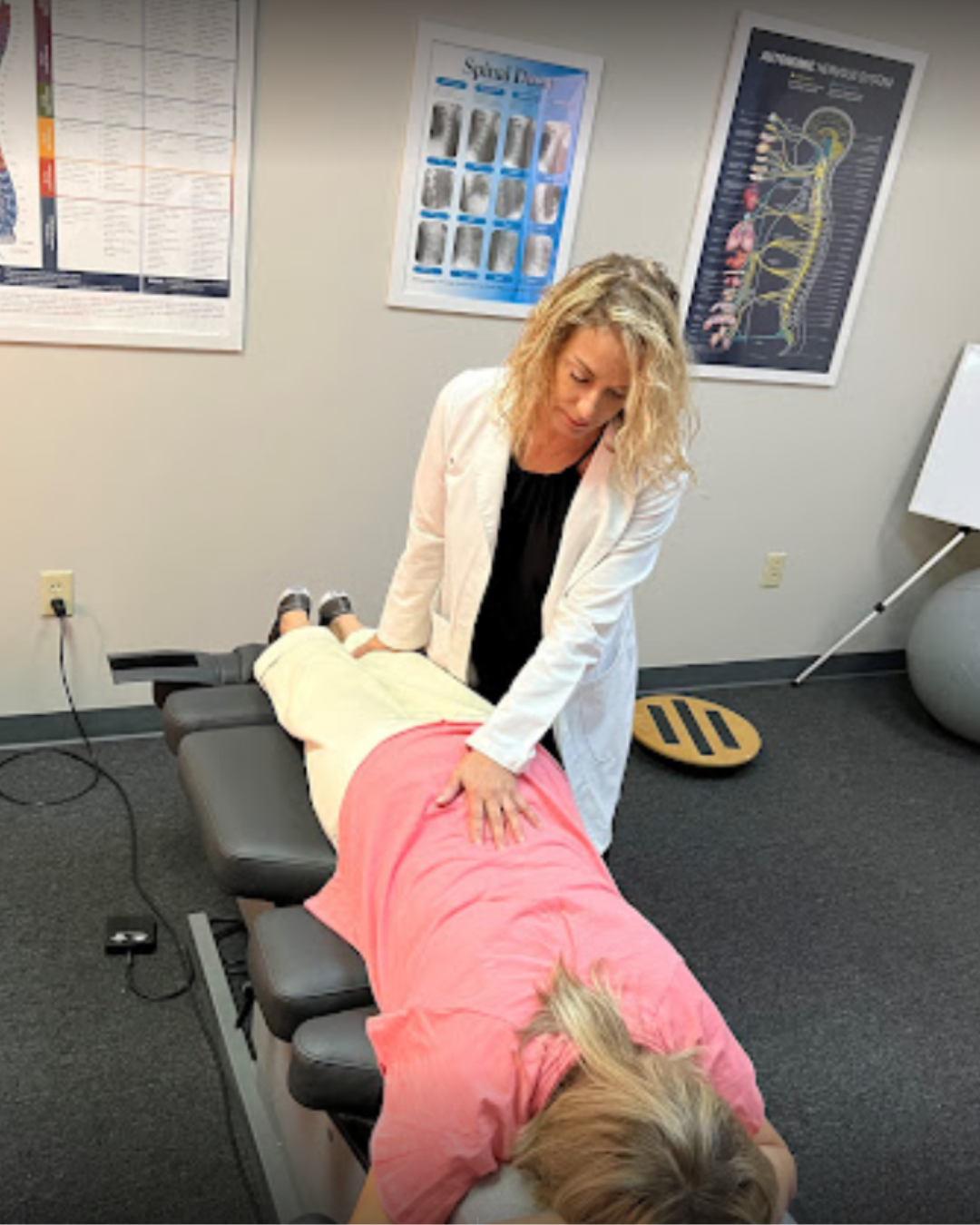 Barbara Hess Chiropractor and Patient