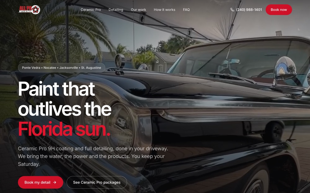 All Pro Auto Detail website