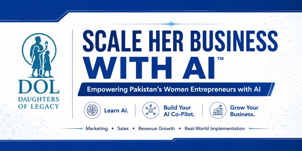 Scale Her Business with AI programme banner by Daughters of Legacy