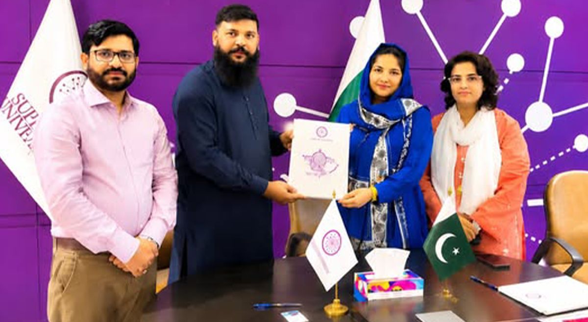DOL and Superior University representatives with the signed MoU